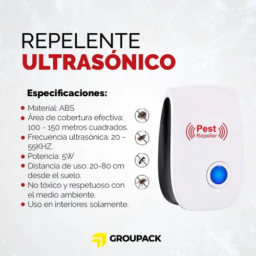 REPELENTE ULTRASONICO PARA INSECTOS - PEST REPELLER™ COMPRA 1 Y LLEVA 3